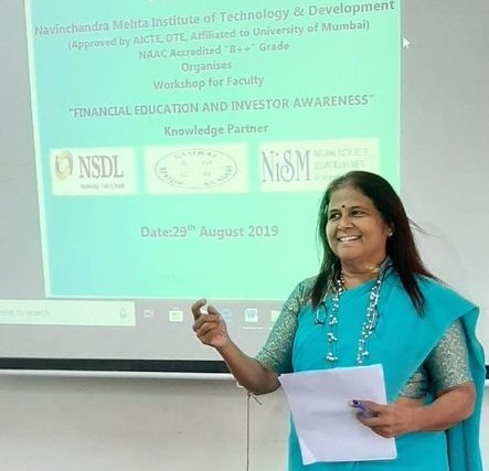 Financial Education & Investor Awareness workshop for DES NMITD faculty on 29 Aug 2019